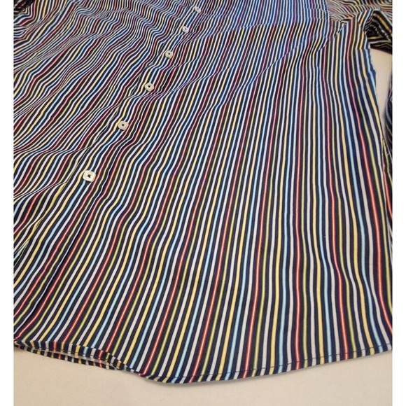 BUGATCHI MULTICOLORED STRIPED 100% COTTON SPORT SHIRT MINT COND. SZ XL - Picture 3 of 14